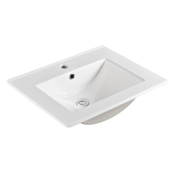 Standard ceramic vanity top, 600mm single bowl