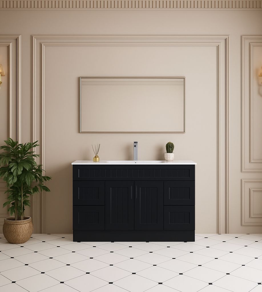 Acacia shaker vanity in Matte Black