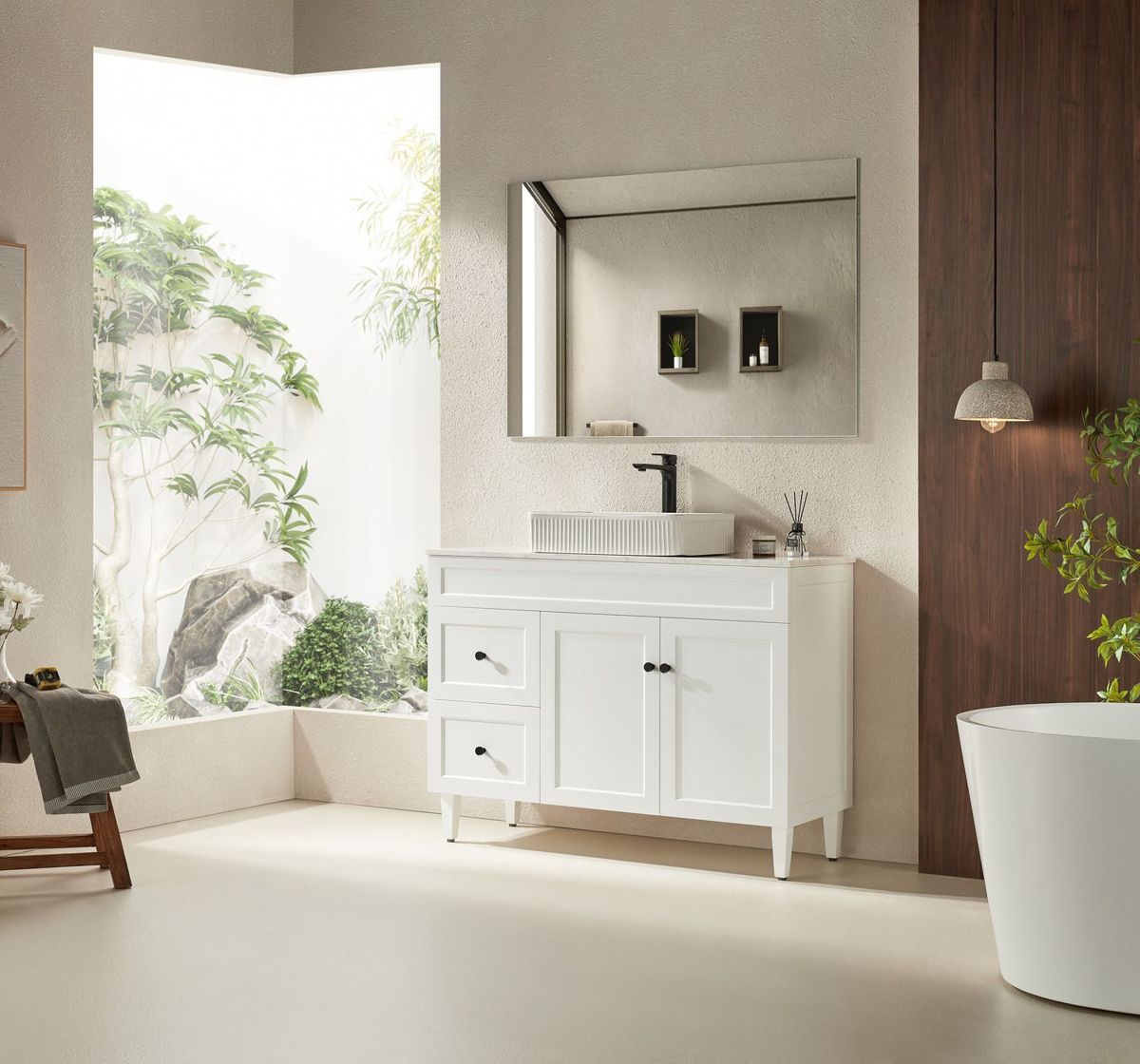 Harrington 1200mm vanity in a styled bathroom
