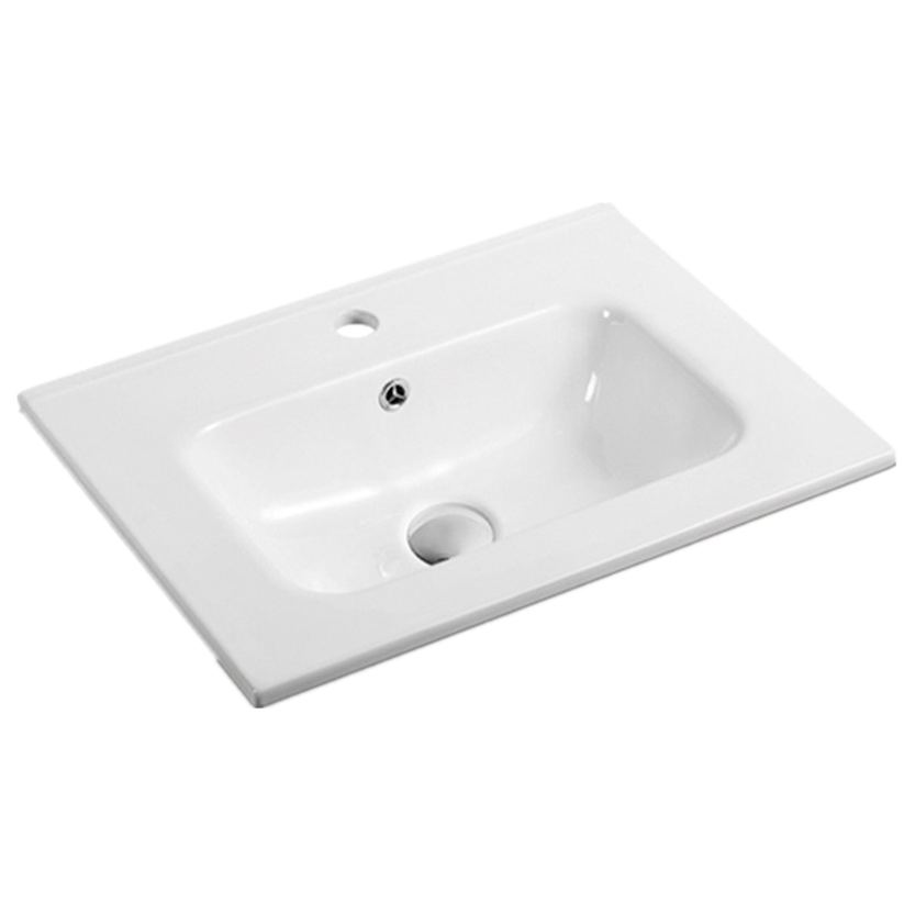 Olivia ceramic vanity top, 600mm single bowl