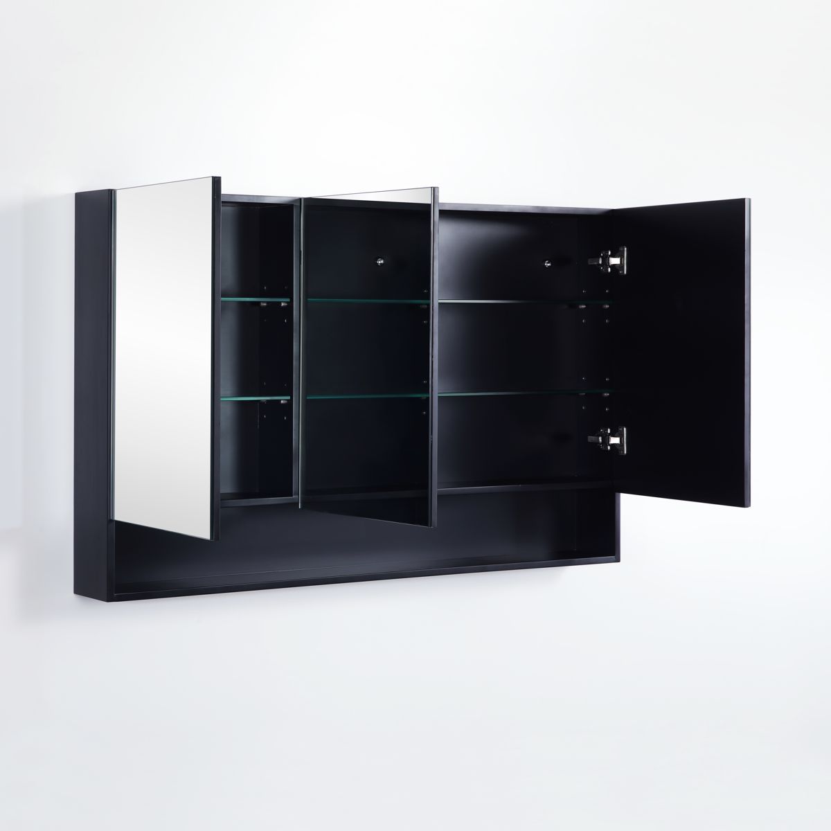 Fremantle shaving cabinet in Matte Black, open