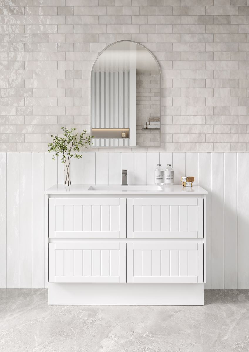 New Hampton 1200mm vanity in Matte White with kickboard