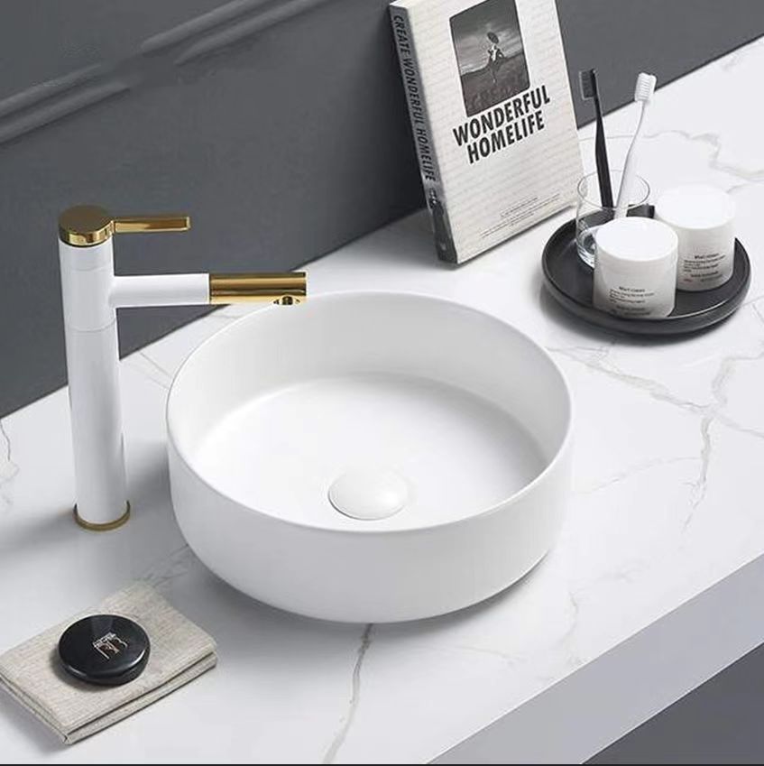 PA3535 round above-counter basin, Matte White