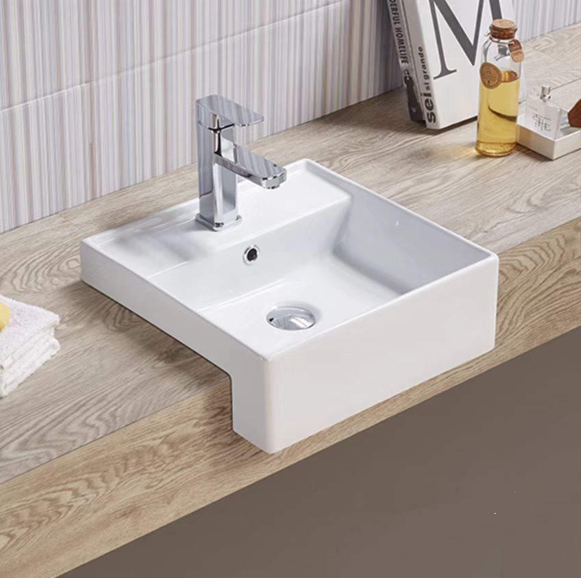 PSR4141 semi-recess basin on a timber counter